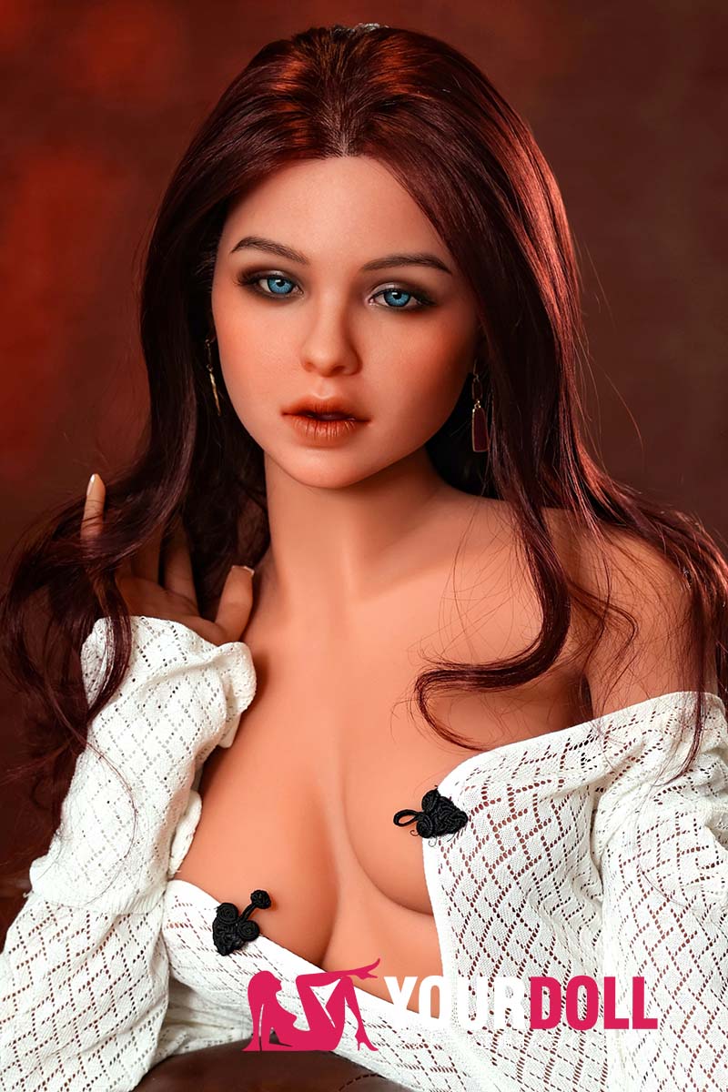 Orange in #537 166cm Fカップ Tan肌 シリコンヘッド+TPEボディ 顎機能付き 熟女 ラブドール 新品 - 画像 (1)