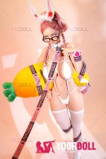 Fudoll 奶昔 #YF007 157cm Iカップ フルシリコン リアルな肌質感付き 顎機能付き 魅惑の谷間 バニー ラブドール - 画像 (10)
