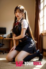 Orange in #599 158cm Cカップ White肌 フルシリコン 顎機能付き アジア系 JK ラブドール - 画像 (18)