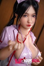 Orange in #539 160cm Fカップ White肌 シリコンヘッド+TPEボディ 顎機能付き エッチ 巨乳 ナース ラブドール - 画像 (4)