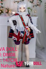 GUAVADOLL DM08 147cm Cカップ ノーマル肌  手描きメイク ビニール製のヘッド 白髪 優しい 綺麗 ラブドール - 画像 (10)