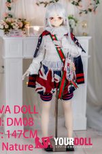 GUAVADOLL DM08 147cm Cカップ ノーマル肌  手描きメイク ビニール製のヘッド 白髪 優しい 綺麗 ラブドール - 画像 (9)