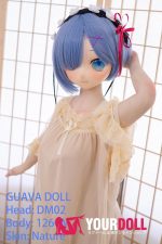 GUAVADOLL DM02 126cm Eカップ ノーマル肌 ビニール製のヘッド デカールメイク 画像通りの仕様＆服付き 水色の美少女 アニメドール お買い得 - 画像 (4)