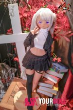 MOZU 小七 85cm 小胸 6kg 日焼け肌 画像通りの仕様 ビニールヘッド+TPEボディ 小悪魔系 エルフ耳 八重歯 アニメドール 新品 - 画像 (6)