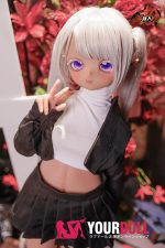 MOZU 小七 85cm 小胸 6kg 日焼け肌 画像通りの仕様 ビニールヘッド+TPEボディ 小悪魔系 エルフ耳 八重歯 アニメドール 新品