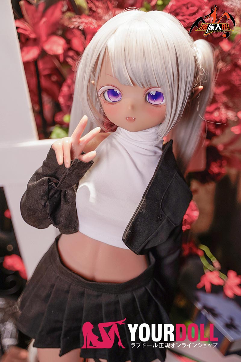 MOZU 小七 85cm 小胸 6kg 日焼け肌 画像通りの仕様 ビニールヘッド+TPEボディ 小悪魔系 エルフ耳 八重歯 アニメドール 新品 - 画像 (1)