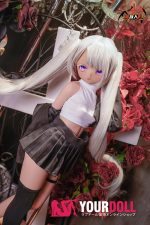 MOZU 小七 85cm 小胸 6kg 日焼け肌 画像通りの仕様 ビニールヘッド+TPEボディ 小悪魔系 エルフ耳 八重歯 アニメドール 新品 - 画像 (4)