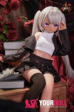 MOZU 小七 85cm 小胸 6kg 日焼け肌 画像通りの仕様 ビニールヘッド+TPEボディ 小悪魔系 エルフ耳 八重歯 アニメドール 新品 - 画像 (3)