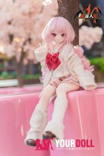 MOZU 珊瑚 65cm 3.5kg 画像と同じ仕様 ビニールヘッド+シリコンボディ 可愛い 猫口 制服 新品 - 画像 (5)