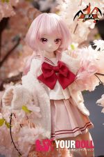 MOZU 珊瑚 65cm 3.5kg 画像と同じ仕様 ビニールヘッド+シリコンボディ 可愛い 猫口 制服 新品 - 画像 (2)