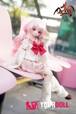 MOZU 珊瑚 65cm 3.5kg 画像と同じ仕様 ビニールヘッド+シリコンボディ 可愛い 猫口 制服 新品 - 画像 (4)