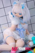 WM Dolls 露可 #Y011S 140cm Cカップ ビニール製ヘッド+シリコン製ボディ ノーマル肌 猫娘 弱気 可憐 アニメドール 新品 - 画像 (2)