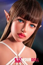 Climax Andrea #877 110cm Aカップ Black肌 トルソー 顎機能付き シリコンヘッド+TPEボディ 普通胸&ボディメイク付き エルフ耳 半身ラブドール - 画像 (5)