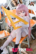 MOZU 星叶 小胸 141cm 画像通りの仕様付き ビニール製のヘッド+TPEボディ オッドアイ 常服 ラブドール 新品 - 画像 (2)