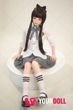 Fudoll 環奈 #J008 136cm Aカップ シリコンヘッド+TPEボディ 顎機能追加可 可愛い 貧乳 愛嬌 ラブドール - 画像 (29)