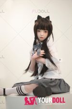 Fudoll 環奈 #J008 136cm Aカップ シリコンヘッド+TPEボディ 顎機能追加可 可愛い 貧乳 愛嬌 ラブドール - 画像 (7)