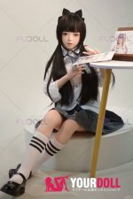 Fudoll 環奈 #J008 136cm Aカップ シリコンヘッド+TPEボディ 顎機能追加可 華奢 愛嬌 ラブドール - 画像 (18)
