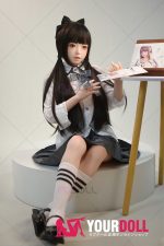 Fudoll 環奈 #J008 136cm Aカップ シリコンヘッド+TPEボディ 顎機能追加可 可愛い 貧乳 愛嬌 ラブドール - 画像 (18)