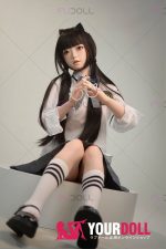 Fudoll 環奈 #J008 136cm Aカップ シリコンヘッド+TPEボディ 顎機能追加可 可愛い 貧乳 愛嬌 ラブドール - 画像 (15)