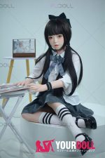 Fudoll 環奈 #J008 136cm Aカップ シリコンヘッド+TPEボディ 顎機能追加可 華奢 愛嬌 ラブドール - 画像 (5)