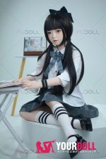 Fudoll 環奈 #J008 136cm Aカップ シリコンヘッド+TPEボディ 顎機能追加可 華奢 愛嬌 ラブドール - 画像 (10)