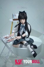 Fudoll 環奈 #J008 136cm Aカップ シリコンヘッド+TPEボディ 顎機能追加可 華奢 愛嬌 ラブドール - 画像 (20)