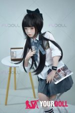 Fudoll 環奈 #J008 136cm Aカップ シリコンヘッド+TPEボディ 顎機能追加可 華奢 愛嬌 ラブドール - 画像 (11)