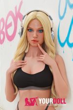 Aibei Doll #AB4 166cm-L Gカップ Light tan肌 シリコンヘッド+TPEボディ ブロンド ふっくら唇 美人 ラブドール - 画像 (2)