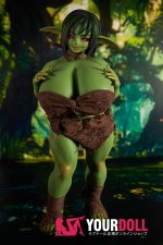 Climax GB-Zarga #Si70cm 9.1kg フルシリコン 1穴あり Green肌 ゴブリン 人外系 爆乳 ガッシリ フィギュア 新品 - 画像 (8)
