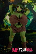 Climax GB-Zarga #Si70cm 9.1kg フルシリコン 1穴あり Green肌 ゴブリン 人外系 爆乳 ガッシリ フィギュア 新品 - 画像 (4)