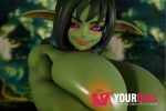 Climax GB-Zarga #Si70cm 9.1kg フルシリコン 1穴あり Green肌 ゴブリン 人外系 爆乳 ガッシリ フィギュア 新品 - 画像 (19)