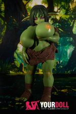 Climax GB-Zarga #Si70cm 9.1kg フルシリコン 1穴あり Green肌 ゴブリン 人外系 爆乳 ガッシリ フィギュア 新品 - 画像 (14)