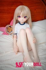 CroissantDoll(羊角社Doll) #B01 141cm 手描きメイク ビニール製のヘッド ホワイト肌 愛嬌 ブルマ 同じ服購入可 ラブドール - 画像 (2)