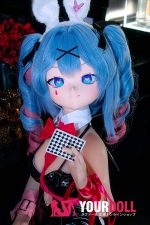 CroissantDoll(羊角社Doll) #B02 132cm-大胸 デカールメイク ビニール製のヘッド ホワイト肌 バニーガール ハート目 エッチ 同じ服購入可 ラブドール