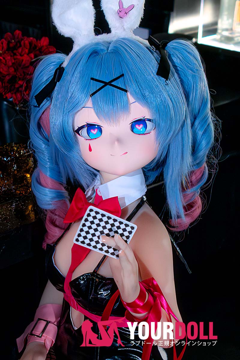 CroissantDoll(羊角社Doll) #B02 132cm-大胸 デカールメイク ビニール製のヘッド ホワイト肌 バニーガール ハート目 エッチ 同じ服購入可 ラブドール - 画像 (1)