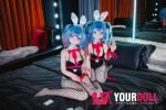 CroissantDoll(羊角社Doll) #B03 155cm デカールメイク ビニール製のヘッド ホワイト肌 バニーガール ハート目 エロ 同じ服購入可 ラブドール - 画像 (20)