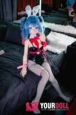CroissantDoll(羊角社Doll) #B02 132cm-大胸 デカールメイク ビニール製のヘッド ホワイト肌 バニーガール ハート目 エッチ 同じ服購入可 ラブドール - 画像 (3)