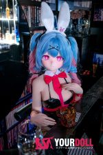 CroissantDoll(羊角社Doll) #B03 155cm デカールメイク ビニール製のヘッド ホワイト肌 バニーガール ハート目 エロ 同じ服購入可 ラブドール - 画像 (5)