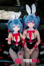 CroissantDoll(羊角社Doll) #B03 155cm デカールメイク ビニール製のヘッド ホワイト肌 バニーガール ハート目 エロ 同じ服購入可 ラブドール - 画像 (8)
