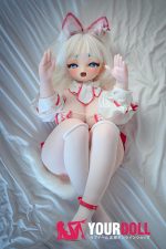 CroissantDoll(羊角社Doll) #BR01 128cm 手描きメイク シリコンヘッド たわわに実った巨乳 女狐 ぽっちゃり 3Dの口 同じ服購入可 ラブドール - 画像 (10)