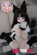 CroissantDoll(羊角社Doll) #BR02 128cm 手描きメイク シリコンヘッド 巨乳 ケモ耳 ぽっちゃり 3Dの口 ぐるぐる目 同じ服購入可 ラブドール - 画像 (4)