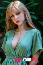 Aibei Doll #AB27 150cm Fカップ White肌 シリコンヘッド+TPEボディ 外人美女 ブロンド 細腰 ラブドール