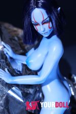 Climax Momoko #Si60cm-L 2.5kg フルシリコン 1穴あり Blue肌 エルフ耳 人外系 フィギュア - 画像 (10)