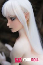 Climax Momoko #Si60cm-M 2.5kg フルシリコン 1穴あり White肌 エルフ耳 白髪 ミステリー フィギュア - 画像 (4)