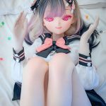 CroissantDoll(羊角社Doll) #B04 155cm-plus デカールメイク ビニール製のヘッド ホワイト肌 ぐるぐる目 よだれ 同じ服購入可 ラブドール