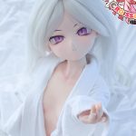 CroissantDoll(羊角社Doll) #B04 141cm 手描きメイク ビニール製のヘッド ホワイト肌 白髪 ちっぱい 同じ服購入可 ラブドール