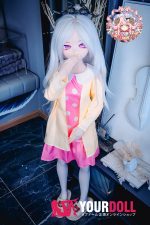 CroissantDoll(羊角社Doll) #B04 141cm 手描きメイク ビニール製のヘッド ホワイト肌 白髪 クール系 同じ服購入可 ラブドール - 画像 (6)