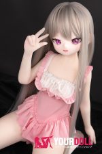 MOZU 奈奈 85cm 小胸 6kg 画像通りの仕様 デカールメイク Aシリーズ ビニールヘッド+TPEボディ 八重歯 ピンクのワンピース付き フィギュア お買い得 - 画像 (2)