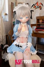MOZU 蓝莓 小胸 141cm 画像通りの仕様付き ビニール製のヘッド+TPEボディ クーデレ SSRシリーズ メイド ラブドール 新品 - 画像 (5)