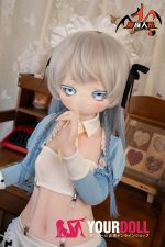 MOZU 蓝莓 小胸 141cm 画像通りの仕様付き ビニール製のヘッド+TPEボディ クーデレ SSRシリーズ メイド ラブドール 新品 - 画像 (3)